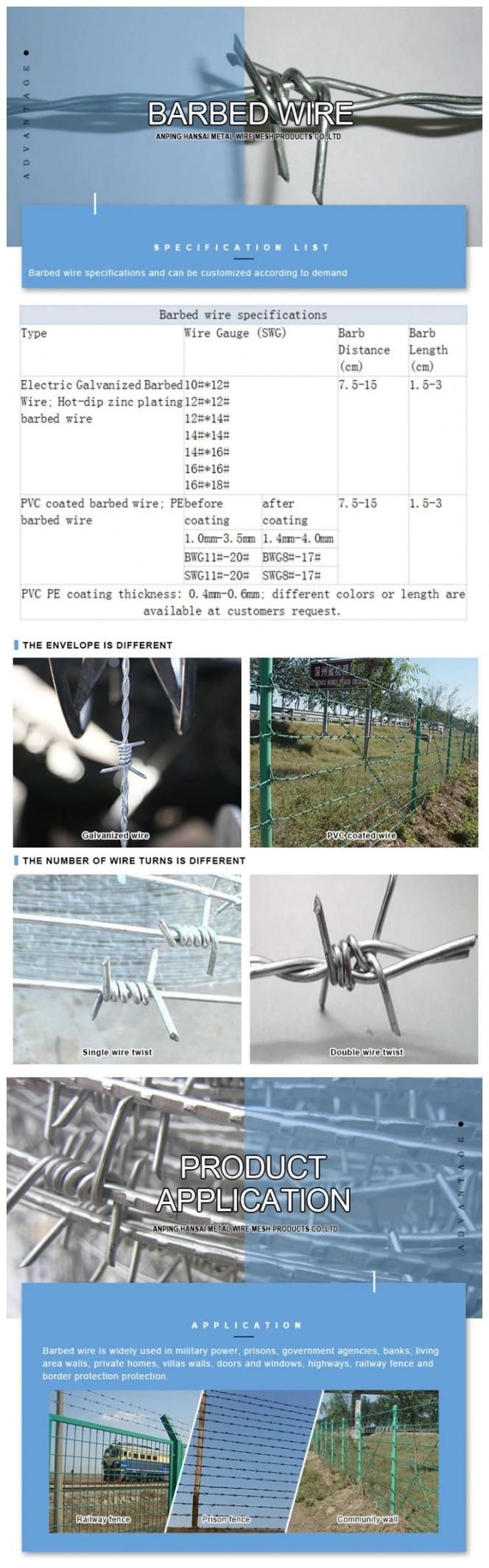 Factory Customized Galvanized Barbed Wire Airport Fence (I)